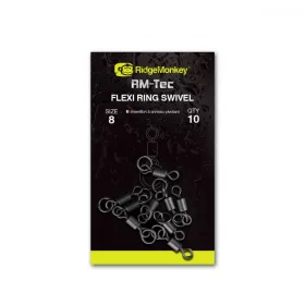   Ridgemonkey Rm-Tec Flexi Ring Swivel Size8 Okretnica s prstenom 10Db