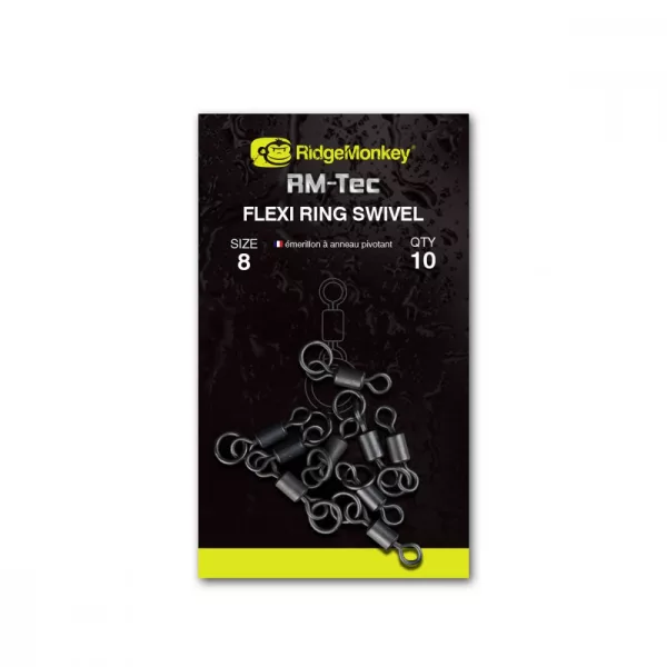 Ridgemonkey Rm-Tec Flexi Ring Swivel Size8 Okretnica s prstenom 10Db