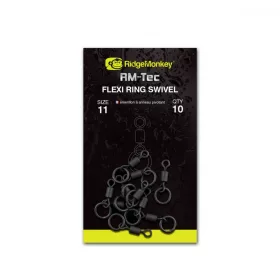   Ridgemonkey Rm_Tec Flexi Ring Swivel Size11 Okretna Spojka s Prstenom 10kom