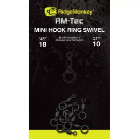   Ridgemonkey Rm-Tec Mini Hook Ring Swivel Mikro Okretnica s Prstenom 10Db