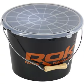   ROK 13-litarska crna kanta za mamce i set posuda za miješanje od 4 litre s poklopcem