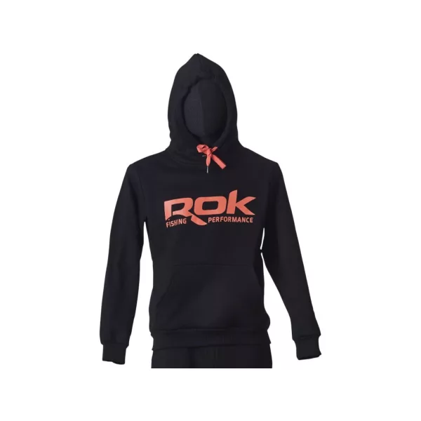 ROK Black Hoodie Fekete Kapucnis Pulóver 3XL