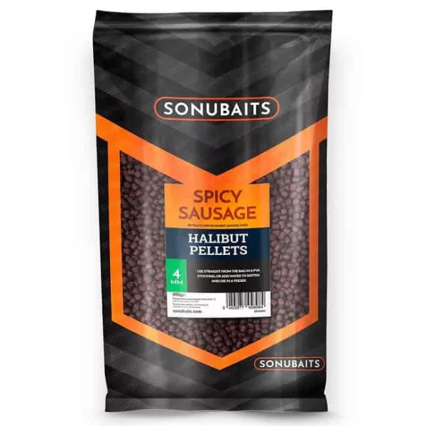 Sonubaits Spicy Sausage Halibut Pellets - 4mm (S0920004) peleta za hranjenje