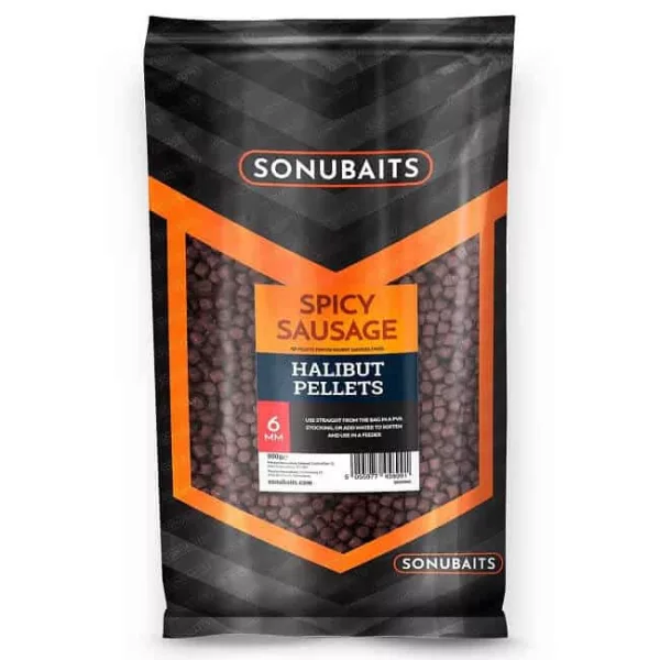 Sonubaits Spicy Sausage Halibut Pellets - 6mm (S0920005) peleta za hranjenje