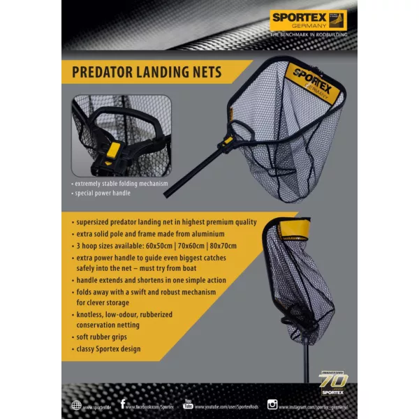 Sportex Predator Gumena Mreža za Podmetač 80x70cm