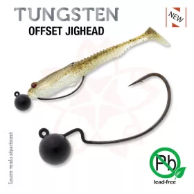   Sakura - TUNGSTEN OFFSET JIGHEAD 1/8 - 3,5G / Hook #2/0 x 2pcs (Black Color) - JIG glava
