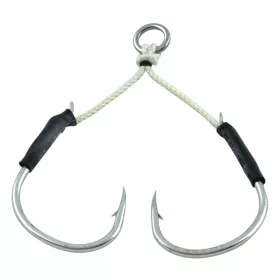   Sakura Hooks Twin Assist Hook SW 601 TI 1/0 Kuka za spinning s okom, s bradicom, offset 2 kom