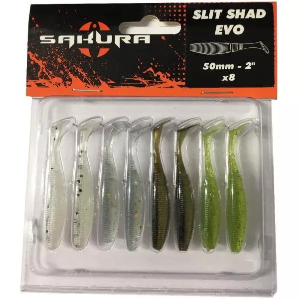 Sakura SLIT SHAD EVO 50 Gumihal Color Mix 50mm - 8kom