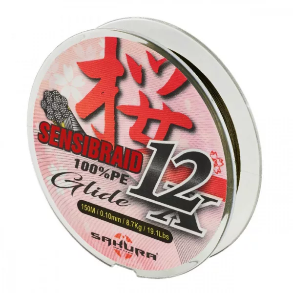 Sakura Sensibraid 12 - pletenica - Zelena 150 M - 0.16 Mm / 12.6Kg / 28Lbs