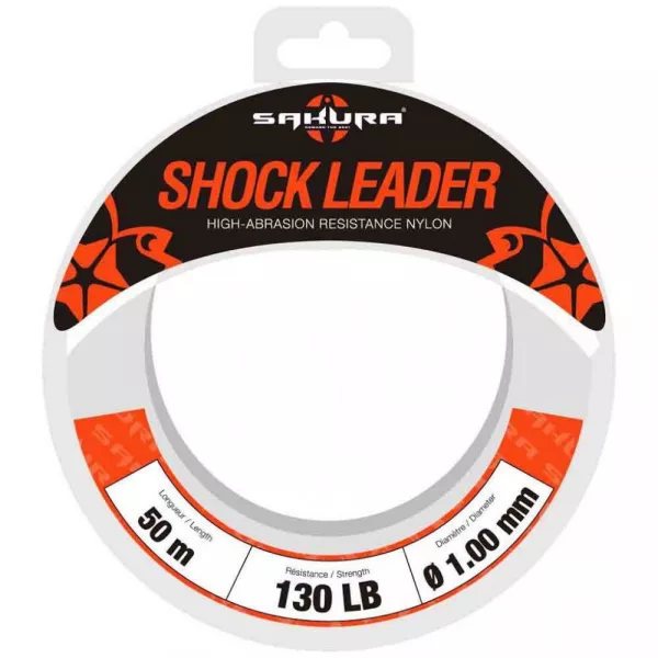 Sakura - SHOCK LEADER CLEAR 50 M - 0.74 mm / 60 Lb. Test - Predvez - Fluorocarbon
