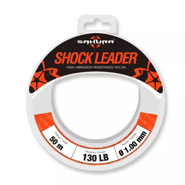 Sakura - SHOCK LEADER CLEAR 50 M - 1.00 mm / 130 Lb. Test - Predvez - Fluorocarbon
