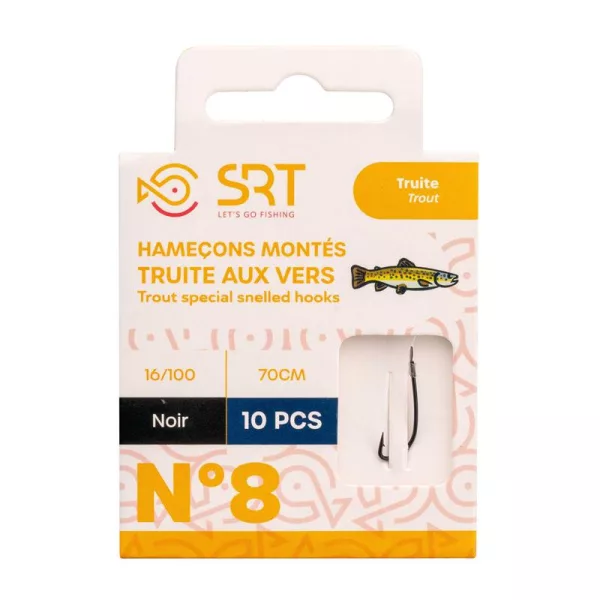 SRT Trout Worm Special 0,16mm 70cm Monofil 8 Vezana udica 10 kom