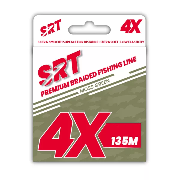 Sert Tresse 4x Srt Mahovina zelena Pletena Struna 0,16mm 135m
