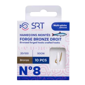   SRT Forged Bronzed Straight 0,22mm 50cm Monofil 6 Predvezane Udice 10kom