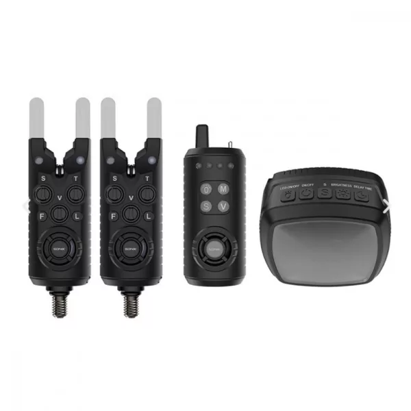 Sonik Gizmo2 Bitealarms 2+1 + Bivvy Lamp Set električnih signalizatora ugriza