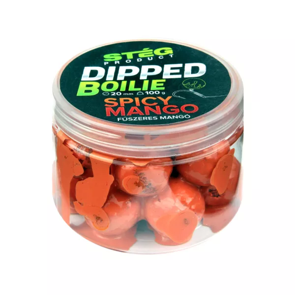 Stég Dipped Boilie 20mm Dipana Bojla Začinjeni Mango za Mamce 100gr
