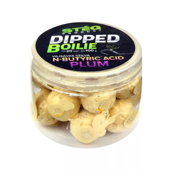 Stég Dipped Boilie 20mm Dipana Bojla Maslačna Kiselina-Šljiva za Mamce 100gr