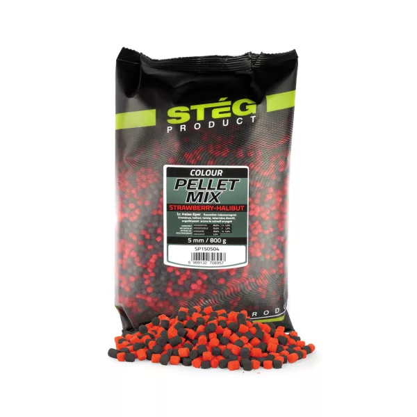 Stég Pellet Mix 5mm Pelet Jagoda-Halibut 800gr