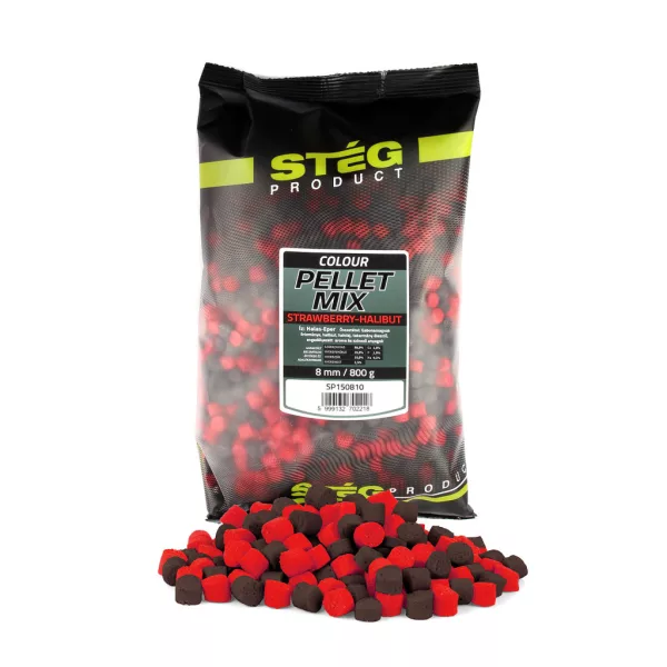 Stég Pellet Mix 8mm Pelet Jagoda-Halibut 800gr