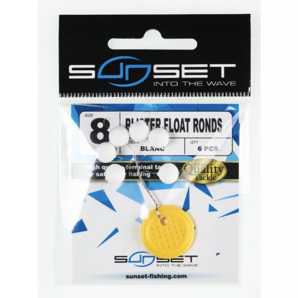 Sunset - BLISTER FLOAT ROUND WHITE 6mm - Stoper