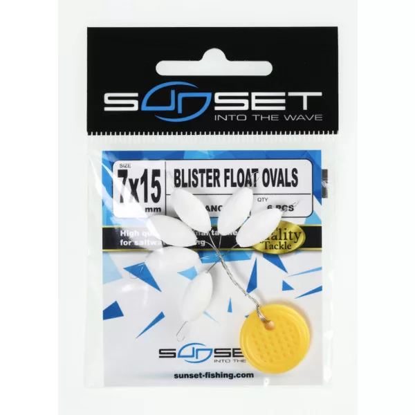Sunset - BLISTER FLOAT OVAL WHITE 7x15mm - Stoper