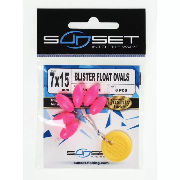 Sunset - BLISTER FLOAT OVALS FLUO PINK 5x10mm - Stoper