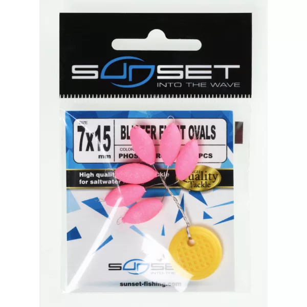 Sunset - BLISTER FLOAT OVALS PHOSPHO PINK 5x10mm - Stoper