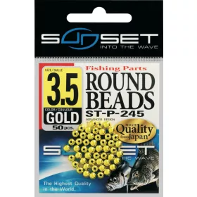 Sunset - HARD ROUND BEADS GOLD 4mm X40 - Gumena perla