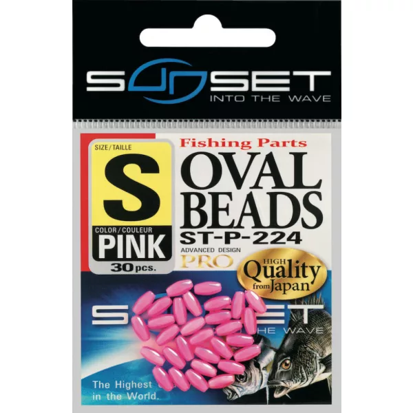 Sunset - HARD OVAL BEADS PINK 8x3,8mm X25 - Gumena perla