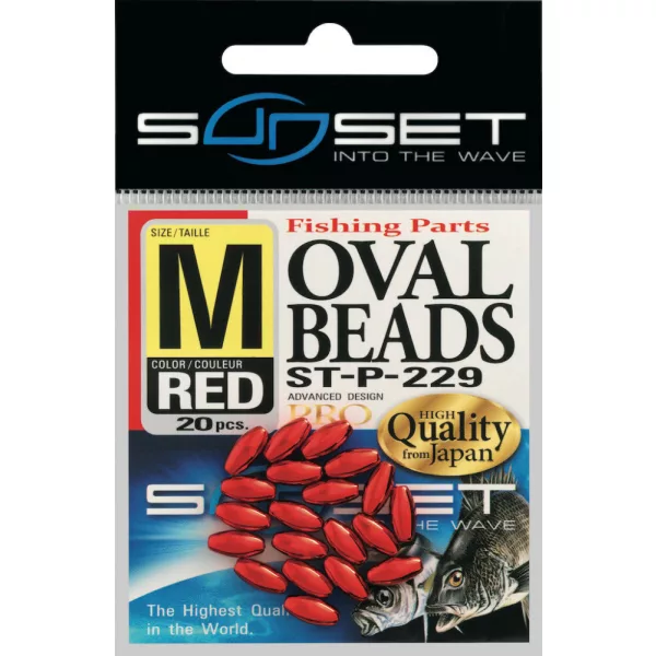 Sunset - HARD OVAL BEADS RED 8x3,8mm X20 - Gumena perla