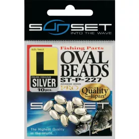 Sunset - HARD OVAL BEADS SILVER 8x3,8mm X20 - Gumena perla