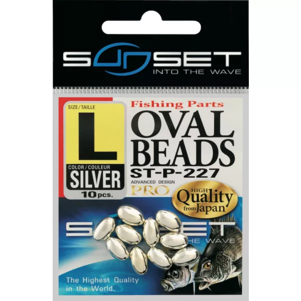 Sunset - HARD OVAL BEADS SILVER 8x3,8mm X20 - Gumena perla