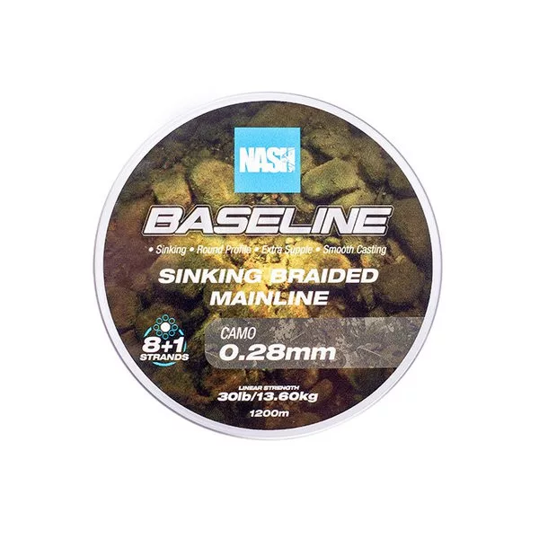 Nash Baseline Potonulo Maskirna 0.28mm 1200m Pleteni glavni najlon