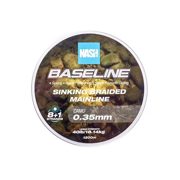Nash Baseline Potonulo Maskirna 0.35mm 1200m Pleteni glavni najlon