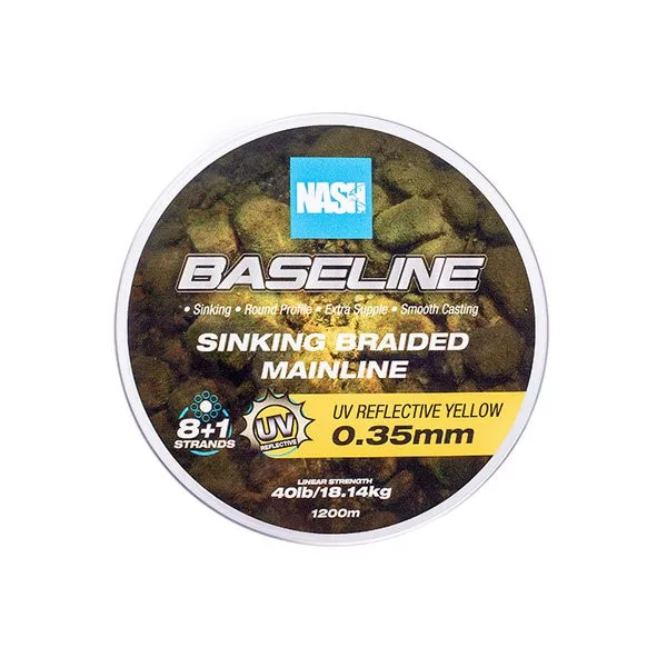Nash Baseline Tonuća UV Žuta 0.35mm 1200m Pletena glavna struna