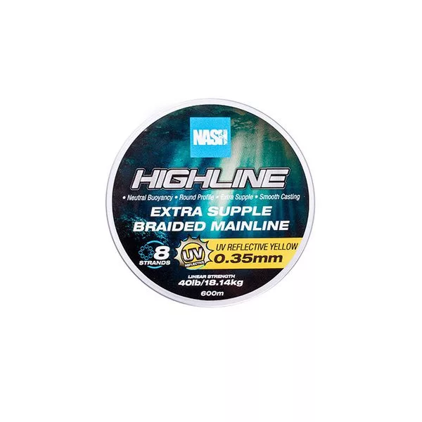 Nash Highline UV Žuta 0,35mm 600m Pletena glavna struna