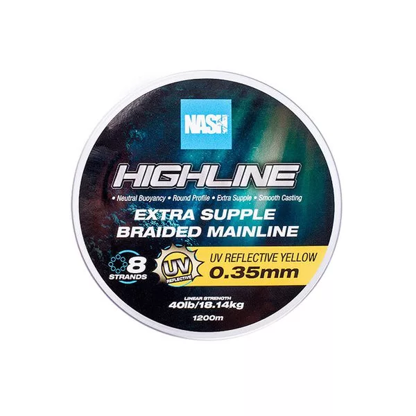 Nash Highline UV Žuta 0,35mm 1200m Pletena glavna struna