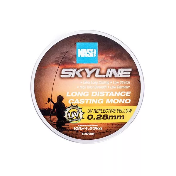 Nash Skyline Mono UV Žuta 0,28mm 1000m Monofil Glavni Najlon