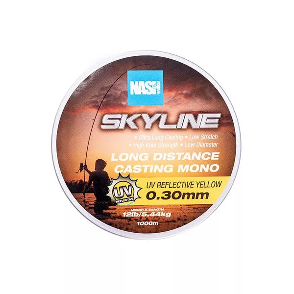 Nash Skyline Mono UV Žuta 0,30mm 1000m Monofil Glavni Najlon