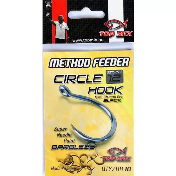 Top Mix Method Feeder Circle 12 S ušicama, Bez kontra kuke Karpovska udica 10db