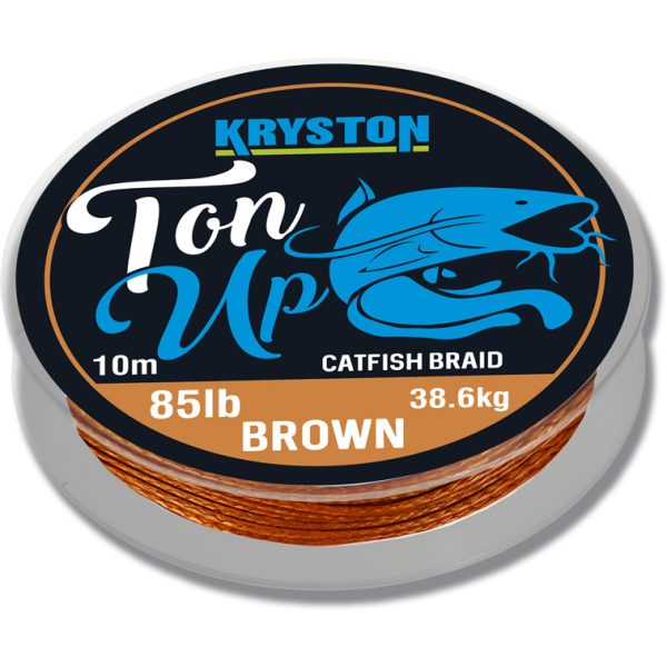 Kriston Ton Up Catfish Braid 85lb 10m 1.51mm Pletena predvezna struna-Tamnosmeđa
