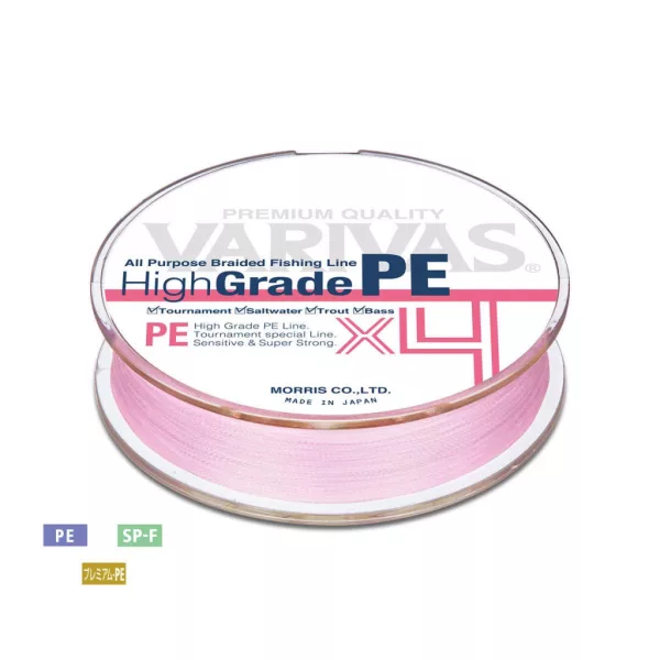 Varivas High Grade PE X4 Milky Pink 100m #1,5 0,205mm 25lb Pletena Glavna Struna