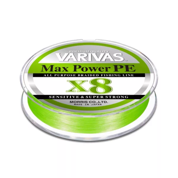 Varivas Max Power PE X8 150m #2,0 33lb 0,235mm Lime Green Fluo Upredena Glavna Struna