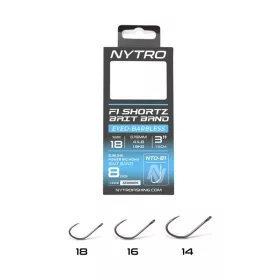   Nytro NTO-B1 18 0,15mm 7,5cm Előkötött Füles, Szakáll Nélküli Csaligyűrűs Horog 8db