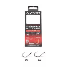   Nytro NTO-B1 14 0,15mm 7,5cm Előkötött Füles, Szakáll Nélküli Quick-Stop Horog 8db