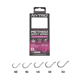   Nytro NTO-B2 16 0,17mm 10cm Előkötött Füles, Szakáll Nélküli Csaligyűrűs Horog 8db