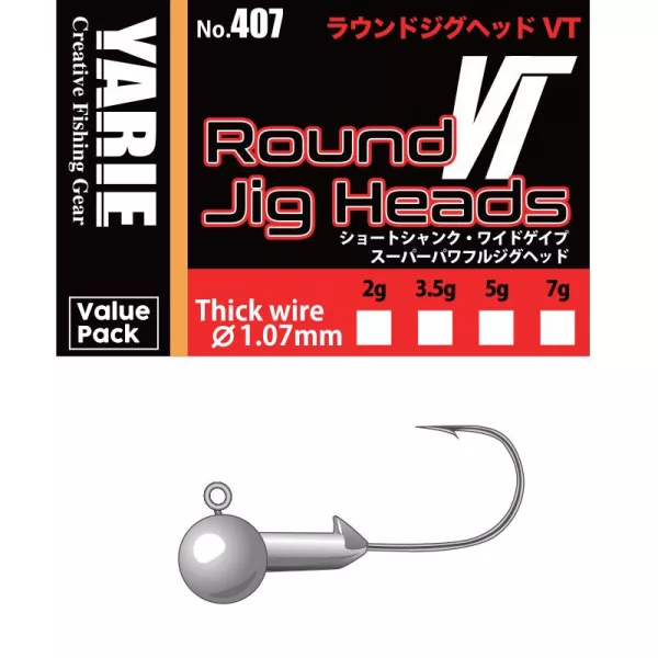 Yarie 407 Round VT Thick Wire 3/0 3,5gr Jig glava 10kom