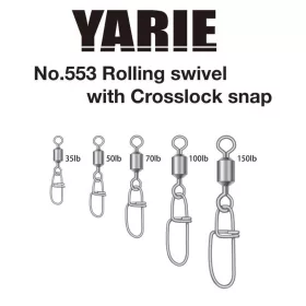 Yarie 553 Crosslock Snap 50lb Vrtilica s kopčom 6db