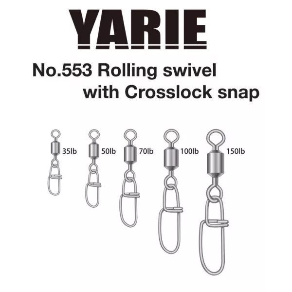 Yarie 553 Crosslock Snap 100lb Vrtilica s kopčom 5db