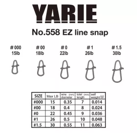 Yarie 558 Ez Line Snap 18lb 00 Kopče 11kom